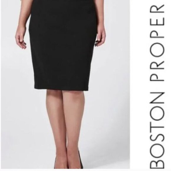 Boston Proper Black Pencil Skirt Size 6 - Picture 1 of 3